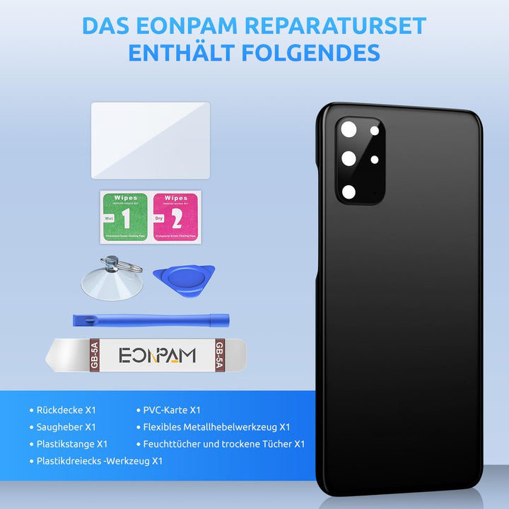 Eonpam Akkudeckel für Samsung Galaxy S20+ Plus G985, G986 Rückseite Glas Backcover Ersatz Reparatur