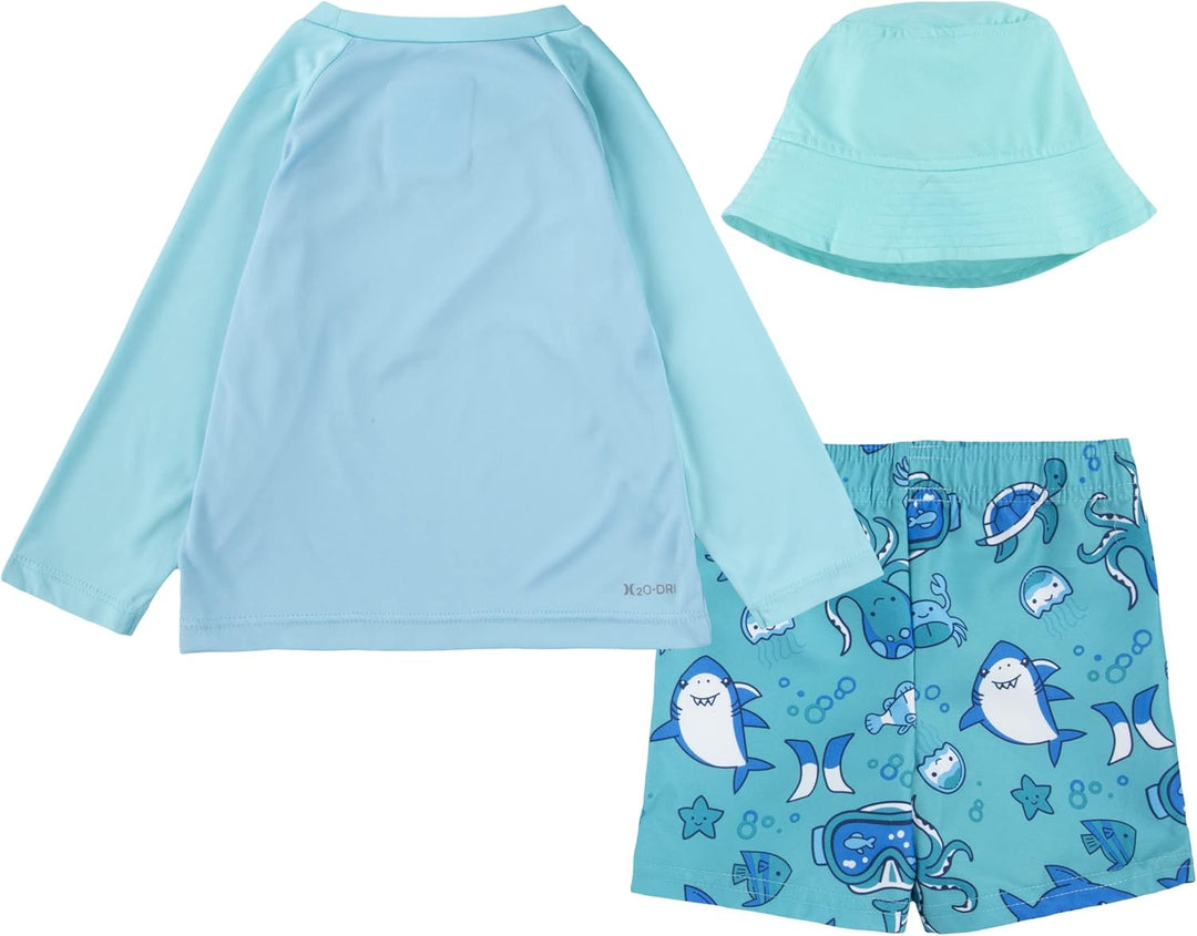 Hurley Jungen Hrlb Scuba 3pc Set Board-Shorts 3 Jahre Grün (Aurora Green), 3 Jahre Grün (Aurora Gree
