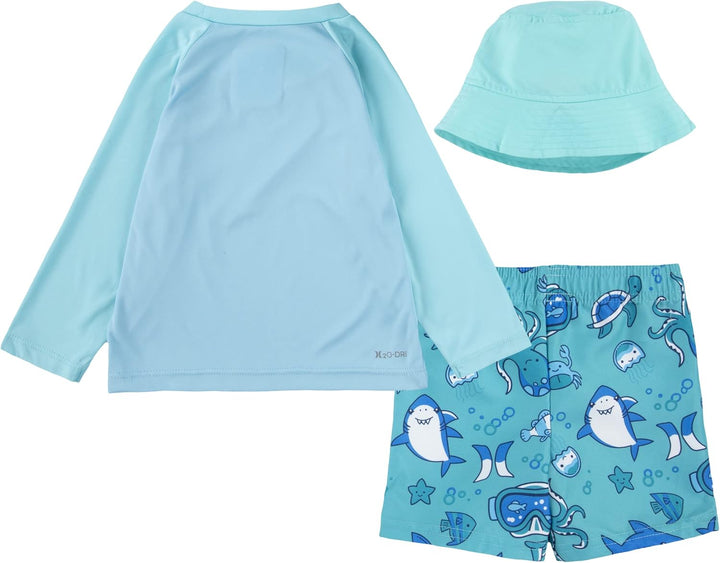 Hurley Jungen Hrlb Scuba 3pc Set Board-Shorts 3 Jahre Grün (Aurora Green), 3 Jahre Grün (Aurora Gree