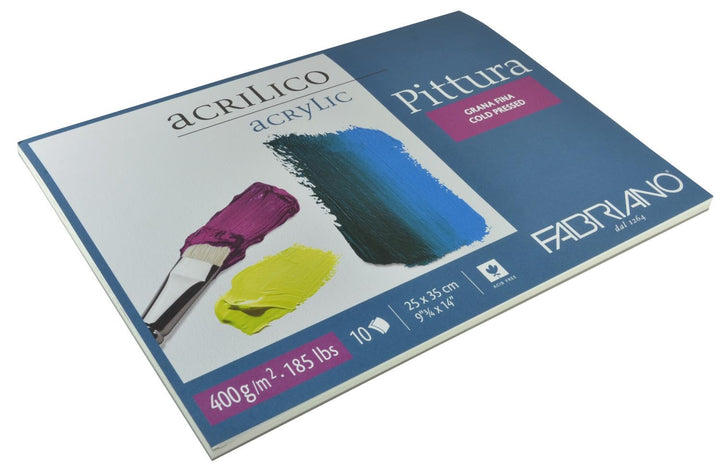Fabriano 40002535 Acrylmalpapier, Baumwolle, weiss, 25 x 35 x 0.5 cm, 25 x 35 x 0.5 cm