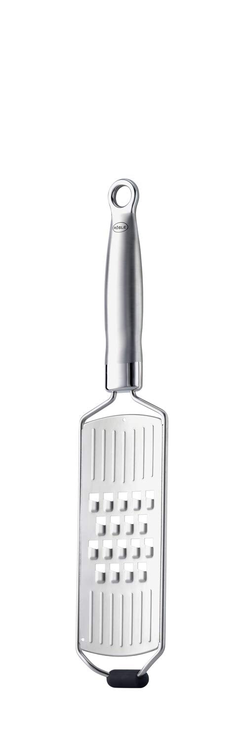 RÖSLE Grobreibe, Hochwertige Reibe für Rohkost, Kartoffeln, Gemüse oder Käse, mit Silikonstandfuss,