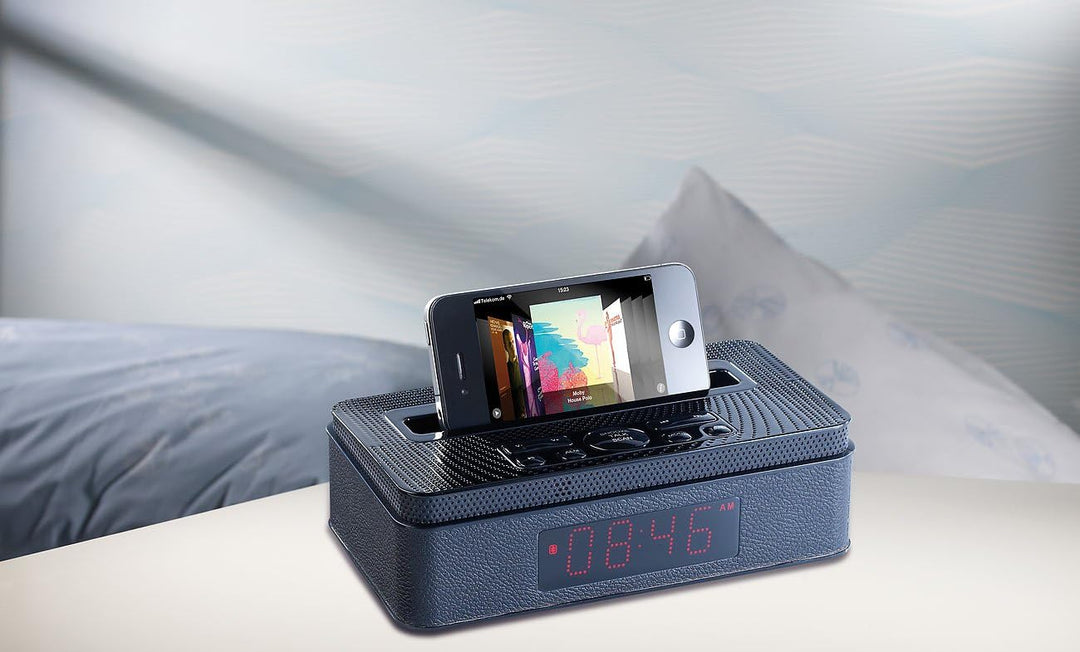 auvisio Boombox: Radio MPS-630.bt mit Bluetooth, Wecker, MP3-Player und AUX, 10 Watt (Lautsprecher,