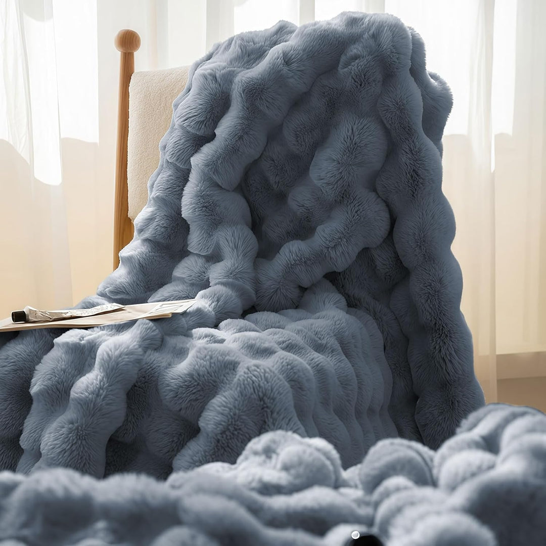 Kuscheldecke 100x160 cm, Kaninchen Plüsch Decke, Super Soft Wohndecke Dick 1000GSM Couchdecke Warme