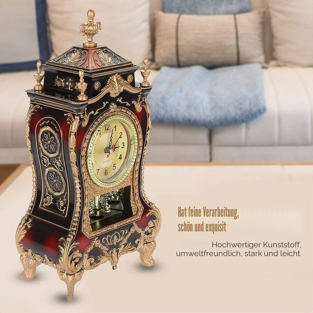 Joyzan Tischwecker, Wanduhr mit Pendel und Glockenspiel, Klassische Vintage-Tischuhr im europäischen