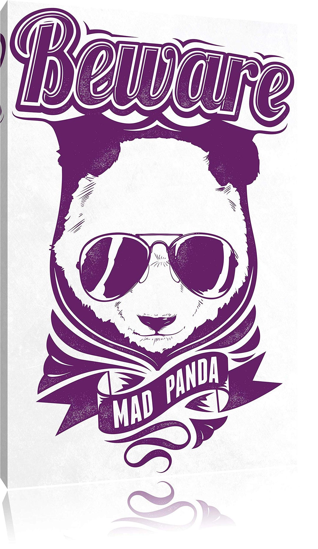 Pixxprint Mad Panda White Bild auf Leinwand, XXL riesige Bilder fertig gerahmt mit Keilrahmen, Kunst