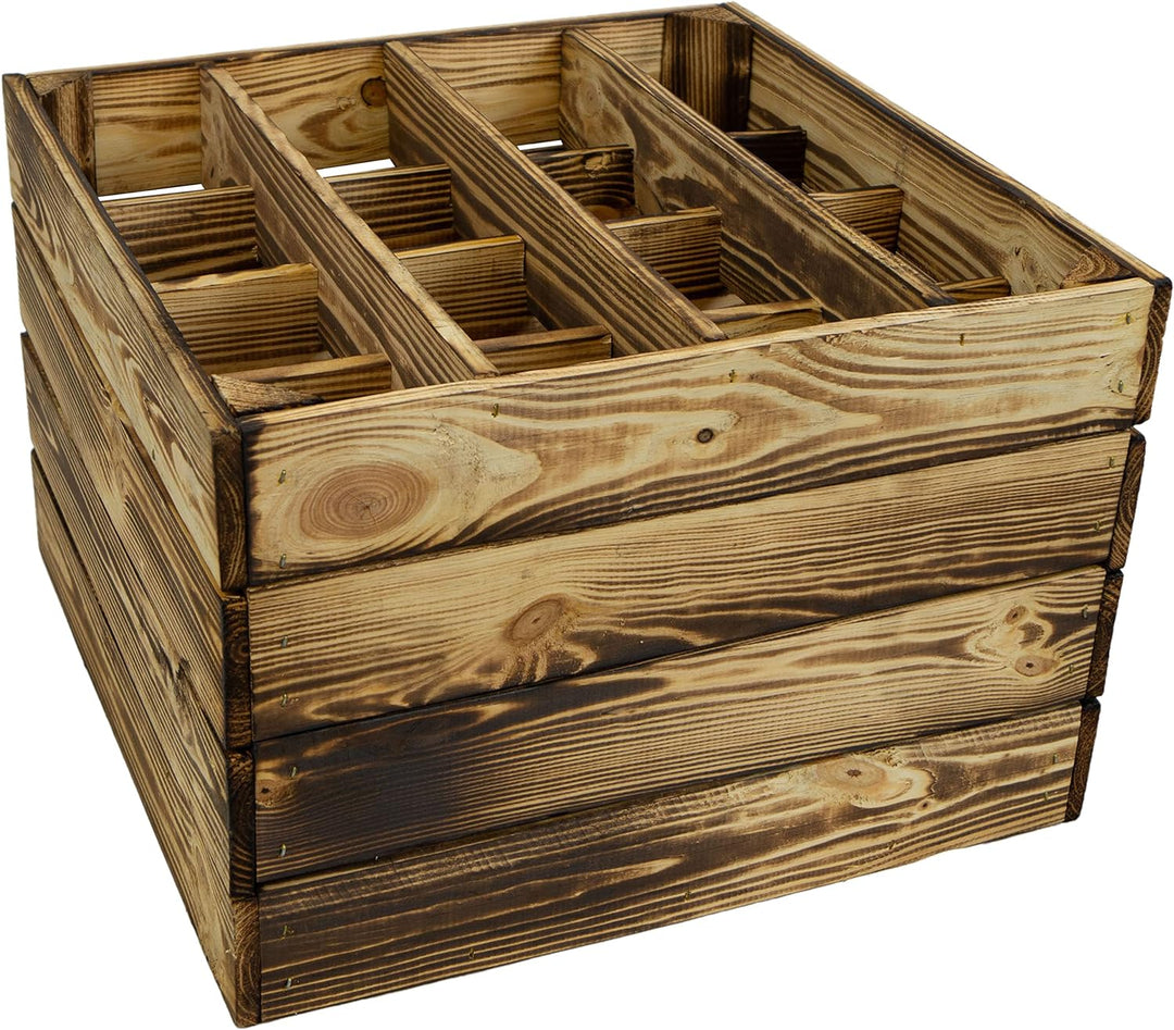3er Set -Geflammtes Weinregal für bis zu 16 Flaschen 40x40x27 cm Kistenkolli Altes Land Wein Regal |