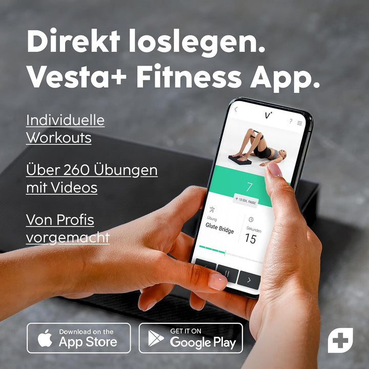 Vesta+ Balance Pad XXL + APP, Wackelpad und Gleichgewichtskissen - Balance Pad Physiotherapie für da