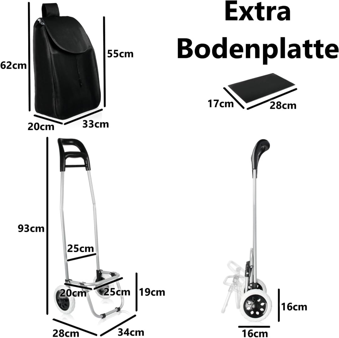 2IN1 Einkaufstrolley auch als Sackkarre nutzbar klappbar 40L Tasche bis 25kg Einkaufswagen mit gross