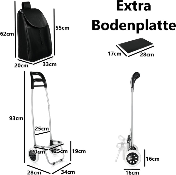 2IN1 Einkaufstrolley auch als Sackkarre nutzbar klappbar 40L Tasche bis 25kg Einkaufswagen mit gross