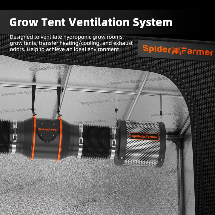 Spider Farmer 150 mm/6 inch Kohlefilter für Growzelt, Luftkohlefilter mit Premium Australien Virgin