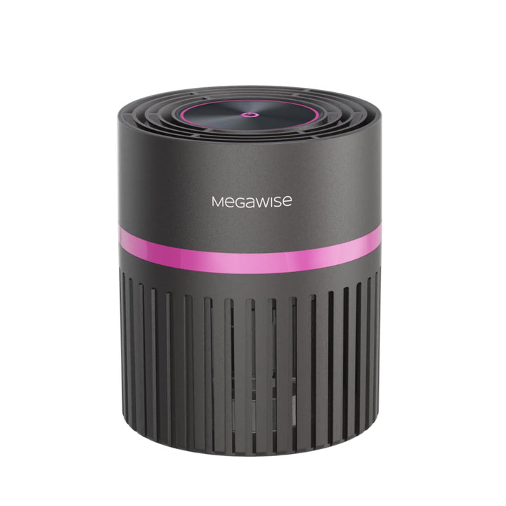 MEGAWISE Büro Luftreiniger mit 3-in-1 True HEPA Filter Desktop Luftreiniger für Haustiere, Raucher,
