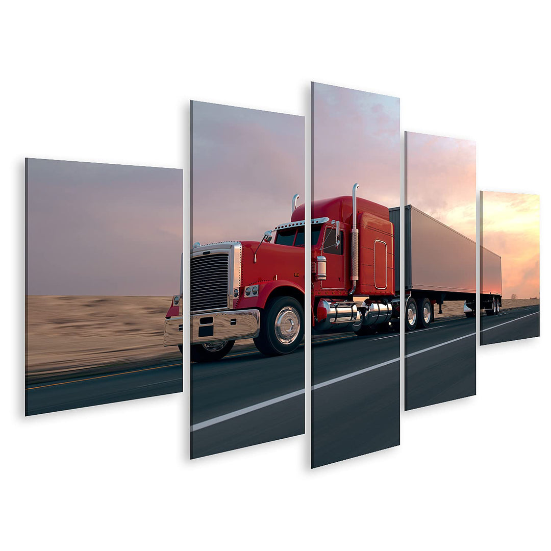 islandburner Bild auf Leinwand LKW Auf Der Strasse Während des Tages Bilder Wandbilder Poster Leinwa