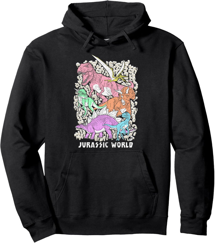 Jurassic World All The Dinosaurs Mashup Pullover Hoodie