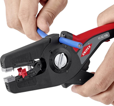 Knipex Twistor®16 Selbsteinstellende Crimpzange für Aderendhülsen mit drehbarem Crimpkopf verchromt,