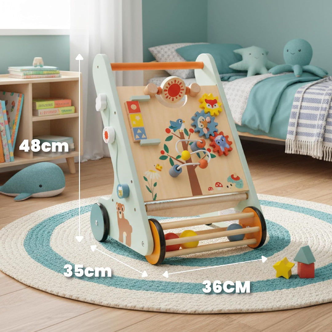 Baby Spiel und Laufwagen Lauflernwagen Spielboard mit interaktivem Spielzeug Räder Für Kinder von 12