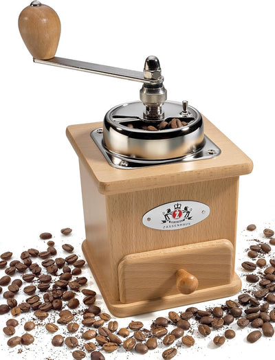 Zassenhaus Kaffeemühle Manuell BRASILIA | Buche natur | 12 x 12.5 x 20cm | zum Mahlen von Kaffeebohn