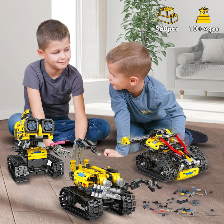 Technik Roboter Bauspielzeug für Kinder - 5 in 1 App & Fernsteuerung Technik Spielzeug, Wall Robot/E