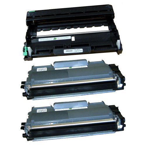 Alternatives Set Trommel und 2X Toner für Brother TN-2010 und DR-2200 für HL-2130 HL2132 HL2135W DCP