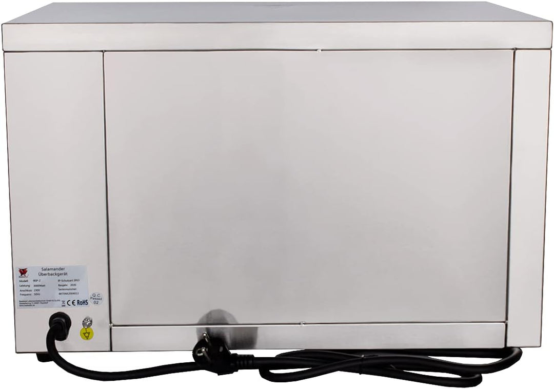 Beeketal 'BSP-2' Profi Gastro Salamander Grill Überbackgerät aus Edelstahl mit 1 Gitter (4 Höhen), 5