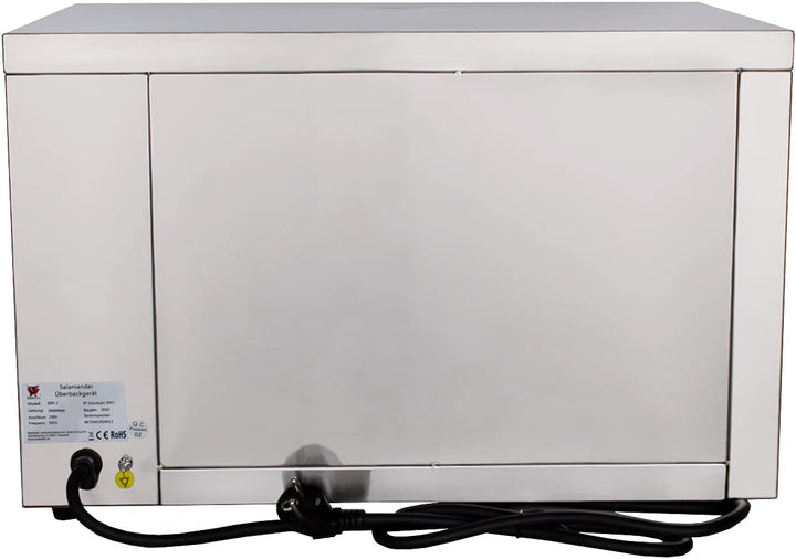 Beeketal 'BSP-2' Profi Gastro Salamander Grill Überbackgerät aus Edelstahl mit 1 Gitter (4 Höhen), 5
