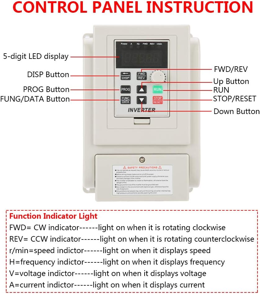 Tosuny VFD Frequenzumrichter, VFD Drehzahlregler Inverter Motor 220 V Einphasen Frequenzumrichter VF