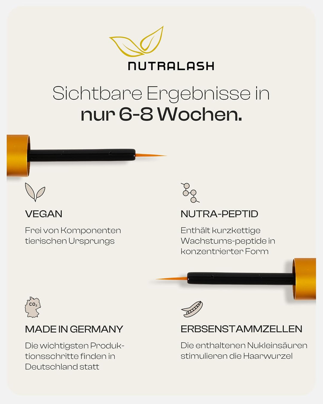 Nuvega Lash – Vorteils-Set Veganes Wimpernserum & Augenbrauenserum I lange Wimpern in nur 4-6 Wochen