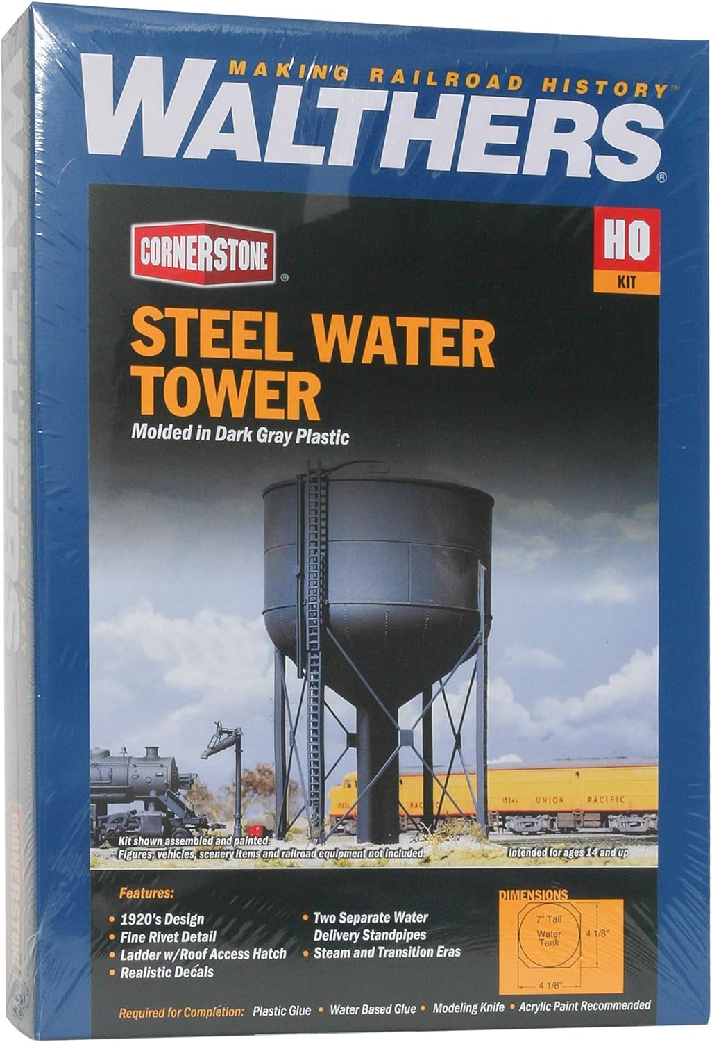 Walthers Cornerstone 933-3043 - Wasser-Tank, Stahl-Optik, Gebäude