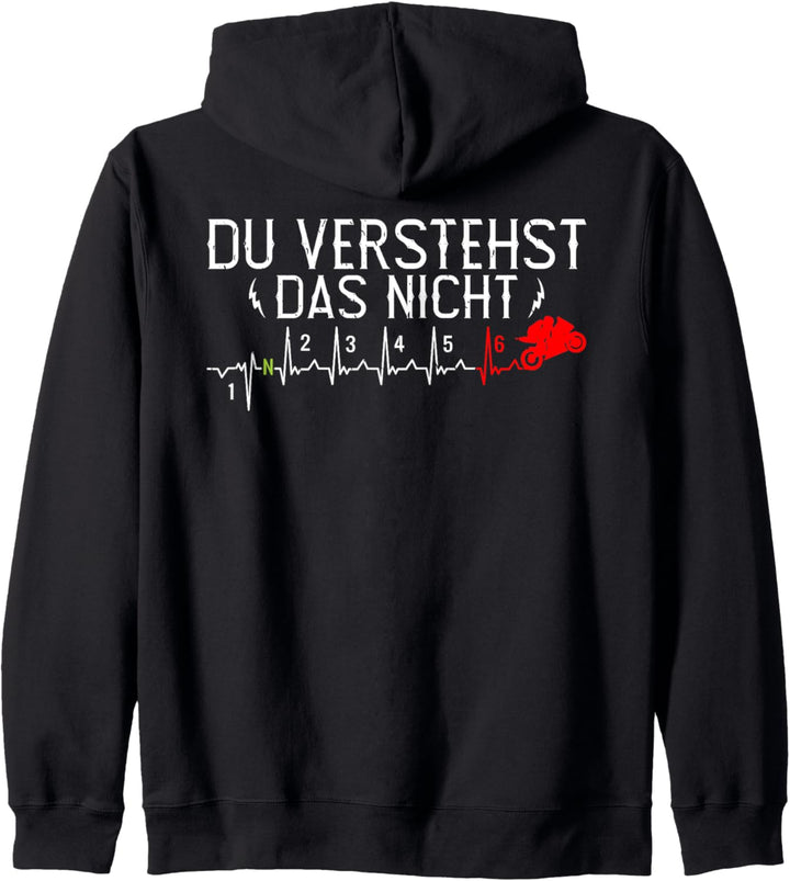 Backprint Du verstehst das nicht Superbike und Sportbike Kapuzenjacke