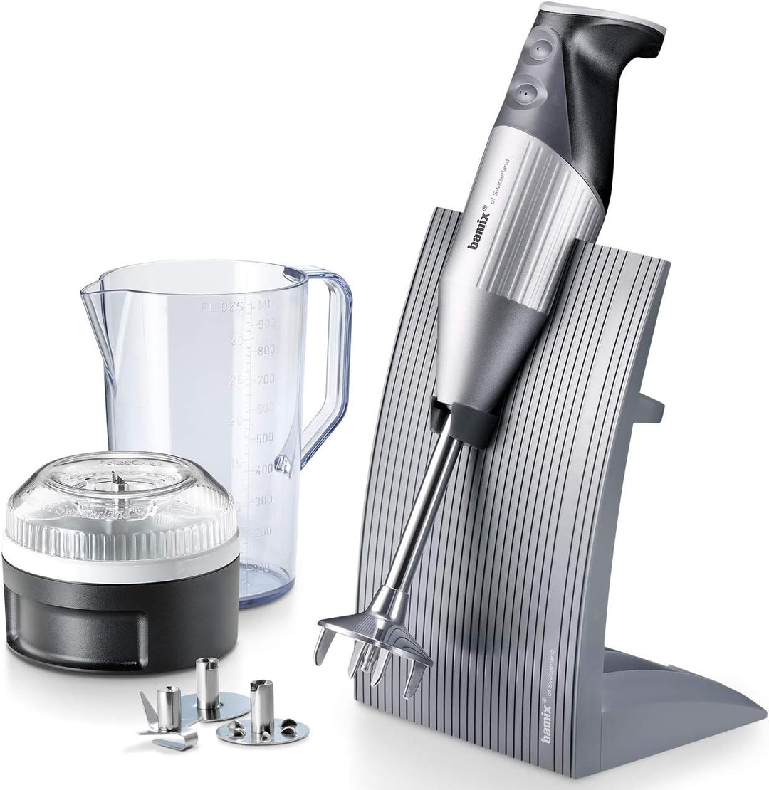 Bamix SwissLine Stabmixer, Edelstahl, 12 x 6 x 35 cm silber, Silber