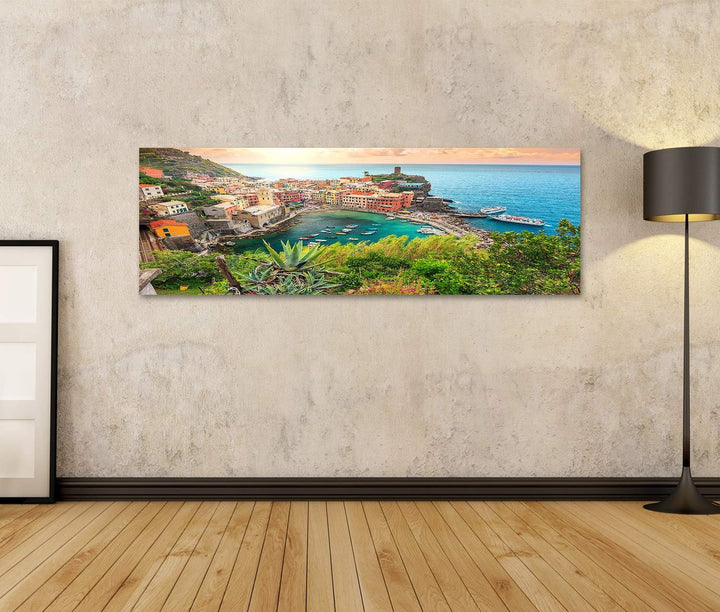 islandburner Bild auf Leinwand Vernazza Dorf Atemberaubender Sonnenaufgang Cinque Terre Italien Euro