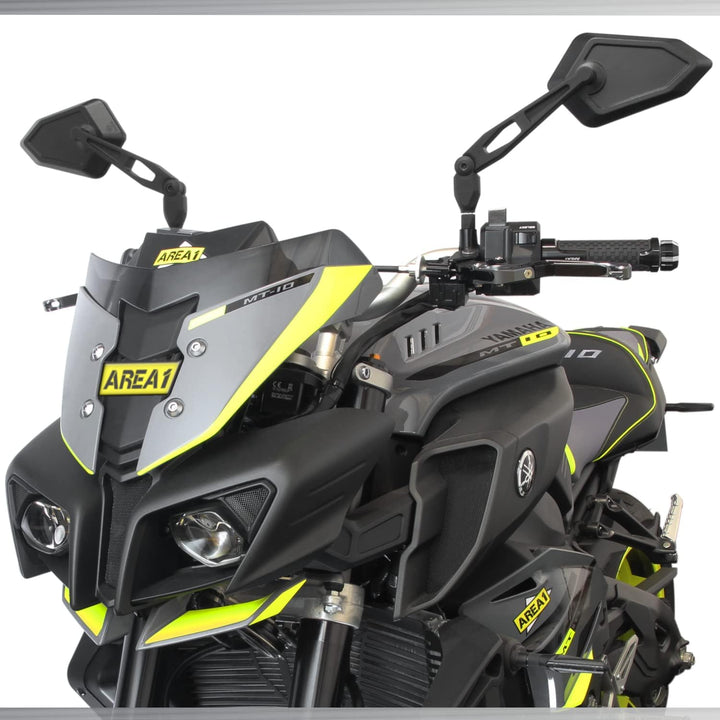 Area1 Universal Motorrad Rückspiegel Paar e-geprüft 2x M10 Rechtsgewinde + Linksgewindeadapter, pass