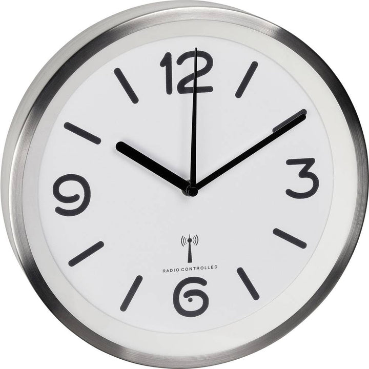 TFA Dostmann Analoge Funk-Wanduhr, 60.3535, mit Nachtbeleuchtung, leises Uhrwerk mit Sekundenzeiger,
