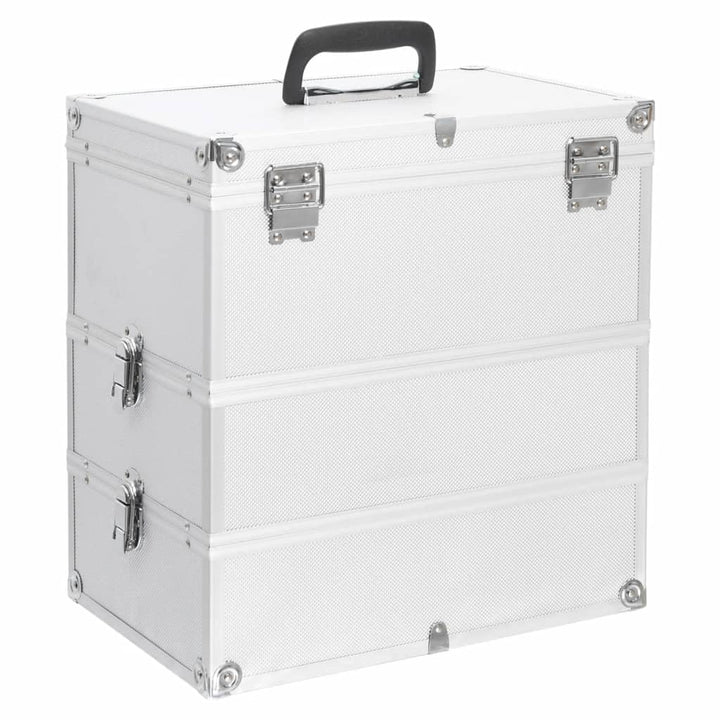 vidaXL Kosmetikkoffer 37x24x40cm Schminkkoffer Schmuckkoffer mehrere Auswahl Silber, Silber