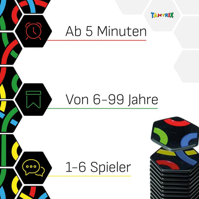 Tantrix 53001 Game Pack Strategiespiel und Puzzle, Schwarze Spielsteine Single, Single