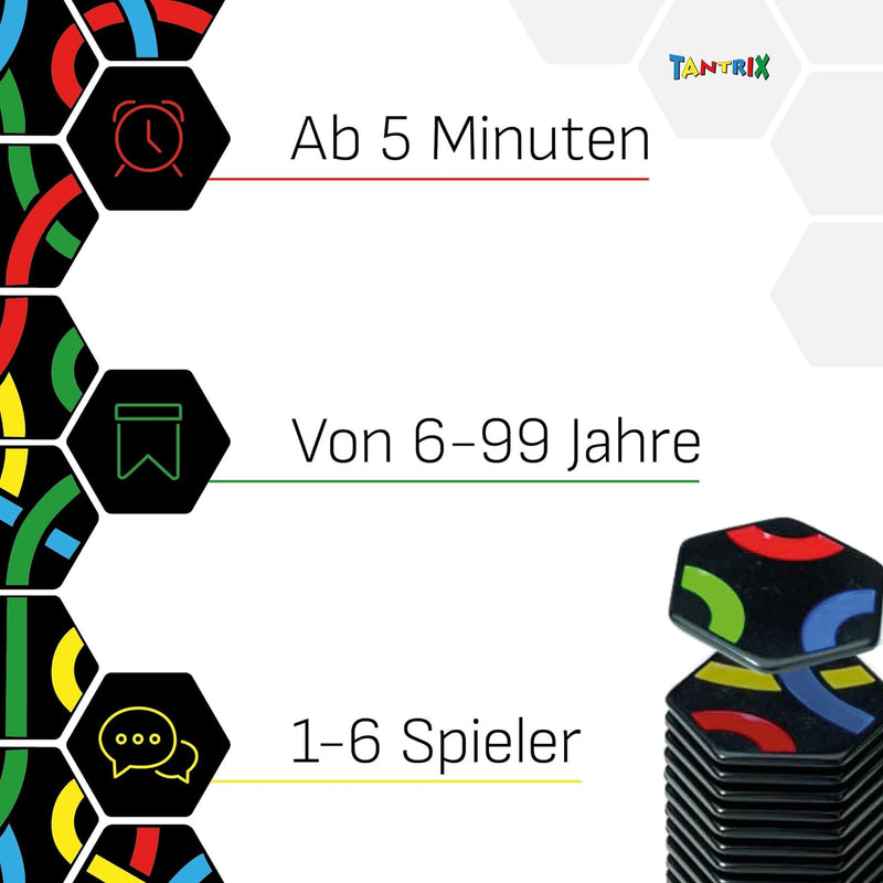 Tantrix 53001 Game Pack Strategiespiel und Puzzle, Schwarze Spielsteine Single, Single