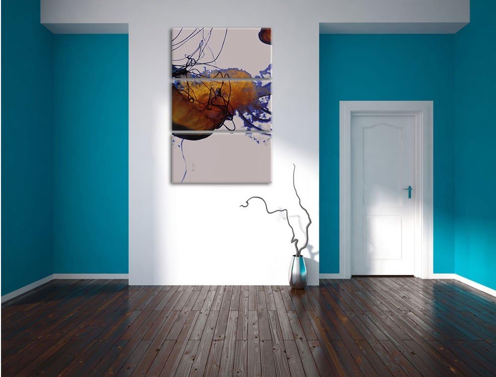Pixxprint anmutige Qualle im Wasser als Leinwandbild/Grösse: 3 Teilig (120x80) cm/Wandbild/Kunstdruc