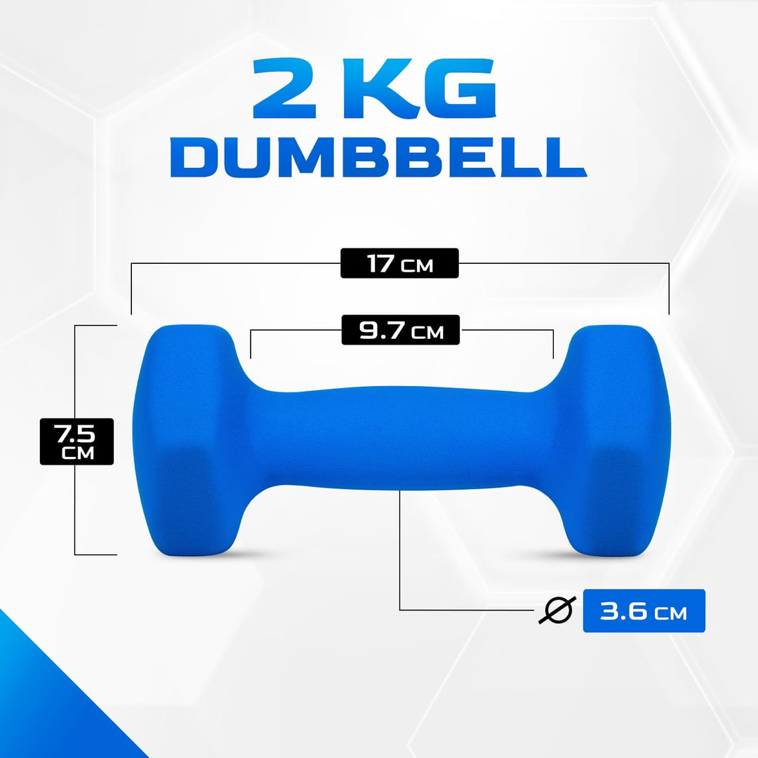 Yes4All Neopren Hanteln Set Gewichte, 2er-Sets, 1kg, 1.5kg, 2kg, 3kg, 4kg, 5kg, Dumbbells Set für Kr