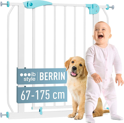 ib style Türschutzgitter Berrin 67-175, Treppengitter für Babys, Treppenschutzgitter ohne Bohren, Tü