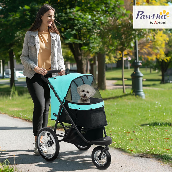 PawHut Hundewagen Jogger Hundebuggy klappbar für kleine Hunde &amp; Katzen bis 10 kg Katzenbuggy mit 3 g