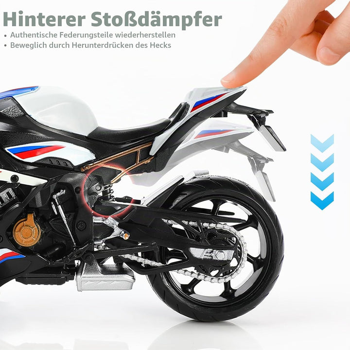 Risopen 1/12 S1000RR Motorrad Modell Spielzeug Mini Legierung Metall Diecast Motorrad Modell Weiss M