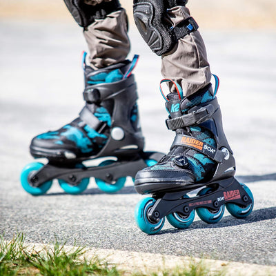 K2 Skates Jungen Raider Boa — Black-Turquoise Inline Skates L (EU: 35-40 / UK: 3-7 / US: 4-8) Black