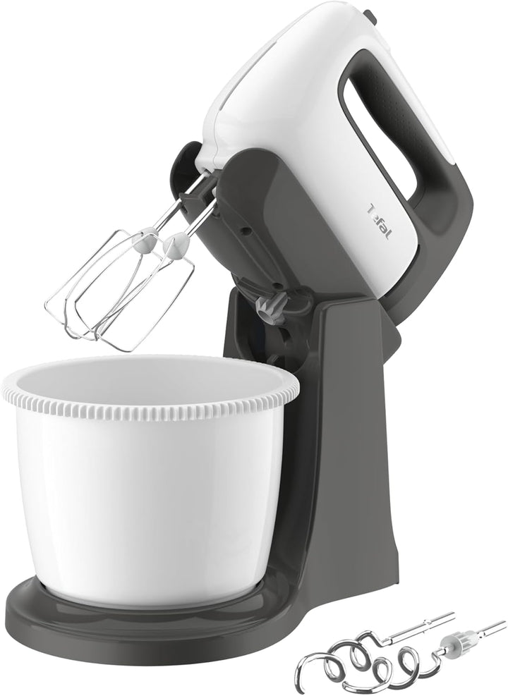 Tefal HT464138 Prep'Mix Hand Mixer with Rotating Bowl 2.5 L 500 W White