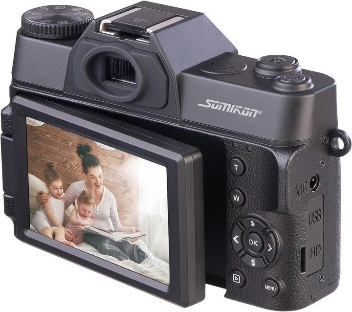 Somikon Digitalcamera: 4K-UHD-Digitalkamera mit 3"-Flip-HD-Display, Makrolinse und WLAN (Digitalkame