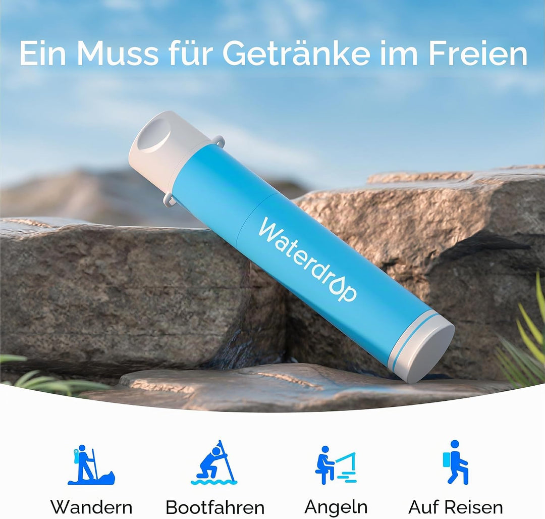 Waterdrop Wasserfilter Outdoor, Wasserfiltersystem Survival. 2 Packung 2 Strohhalme, 2 Strohhalme