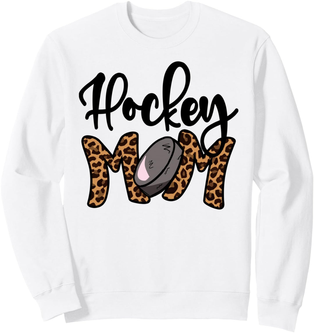 Hockey Mom Leopard Ice Hockey Mama, Mothers Day Hockey Mom Sweatshirt