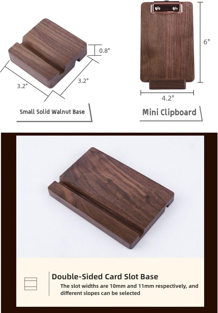 Klemmbrett aus massivem Hartholz mit Ständer, Menühalter aus Holz für Restaurants, Tischständer, Qui
