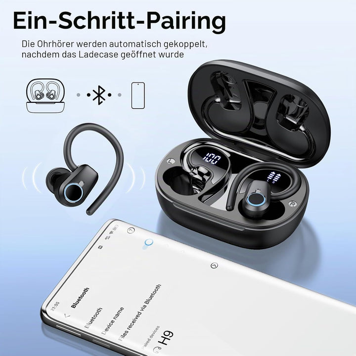 Bluetooth Kopfhörer Sport, 2026 Kopfhörer Kabellos Bluetooth 5.3 In Ear Kopfhörer mit 4 ENC Noise Ca