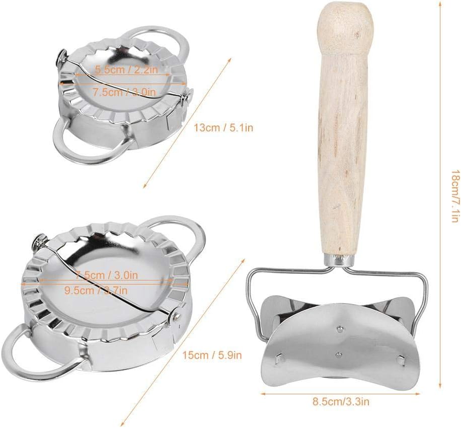 Dumpling Maker Set Knödel-Maschine Edelstahl Holz-Roll Ravioli Dumpling Maker Wrapper Pierogie Pie Q