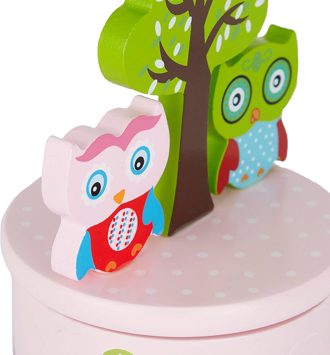 Mousehouse Gifts Spieluhr Holz Rosa Eule Geschenk für Baby oder Kinder Mädchen