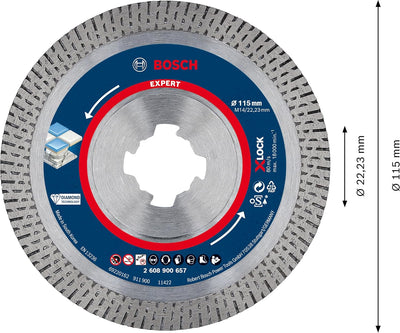 Bosch Accessories 1x Expert HardCeramic X-LOCK Diamanttrennscheiben (für Harte Fliesen, Harter Stein